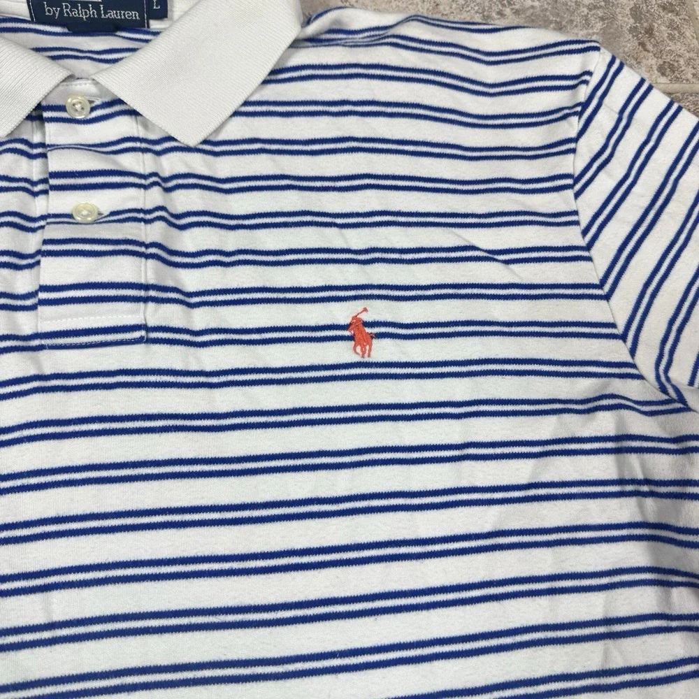 Polo by Ralph Lauren Shirt Mens Large‎ Striped Polo Preppy Short Sleeve
